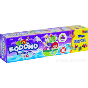 Kodomo детская зубная паста со вкусом винограда, 45гр + игрушка цена 110 руб в Санкт-Петербурге Приморский район
